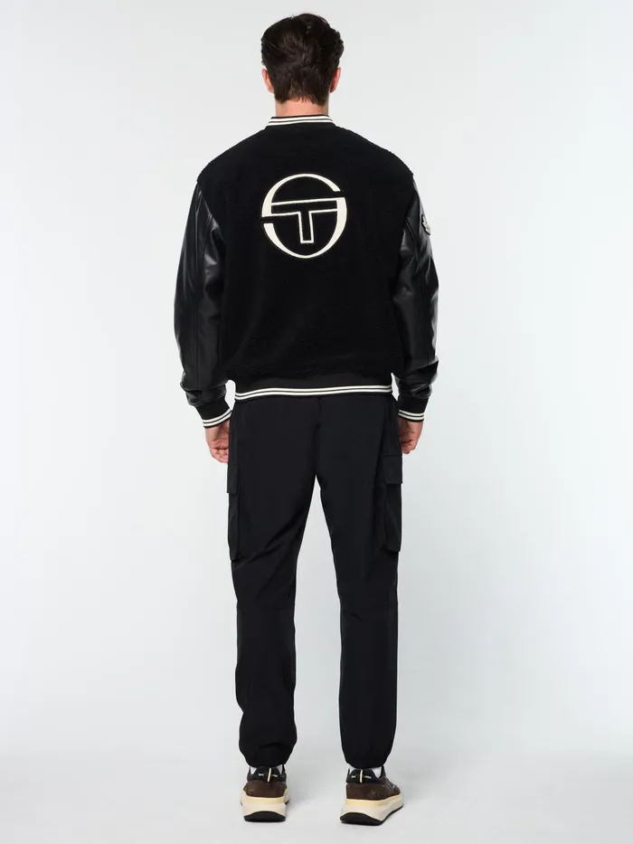 Men Jackets Sergio Tacchini Toppa Varsity Bomber Black Beauty