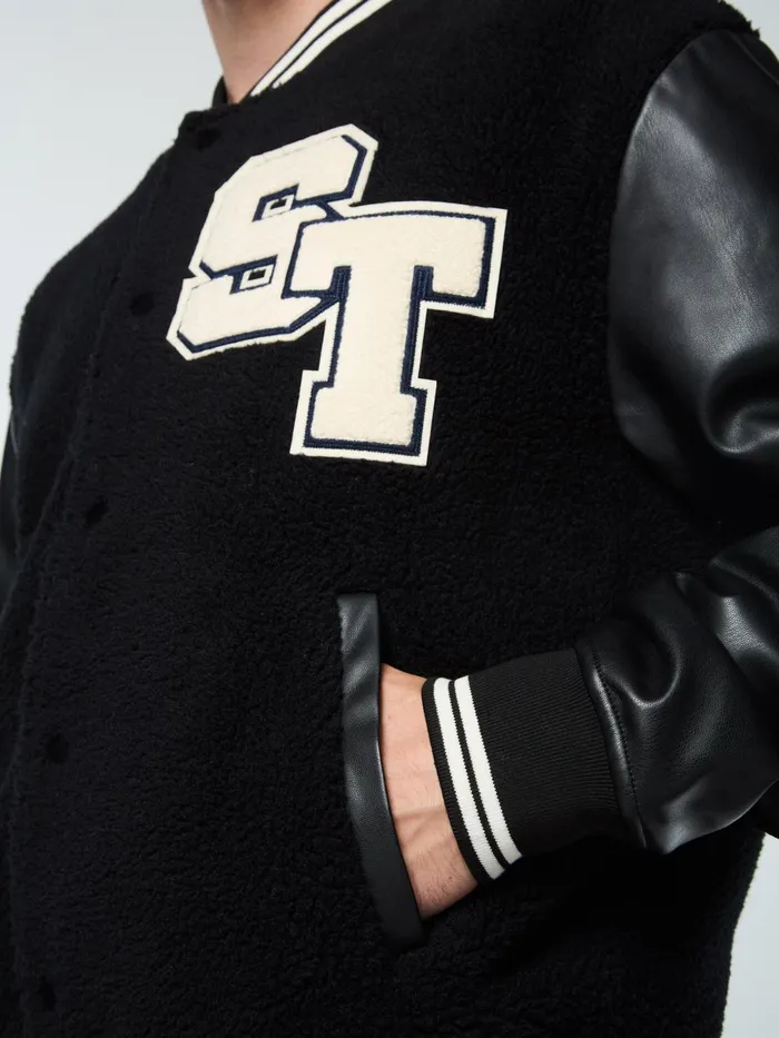 Men Jackets Sergio Tacchini Toppa Varsity Bomber Black Beauty
