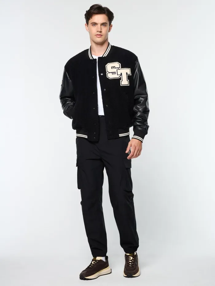 Men Jackets Sergio Tacchini Toppa Varsity Bomber Black Beauty