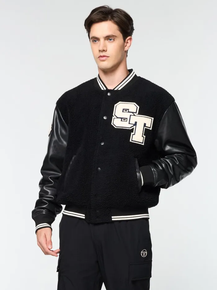Men Jackets Sergio Tacchini Toppa Varsity Bomber Black Beauty