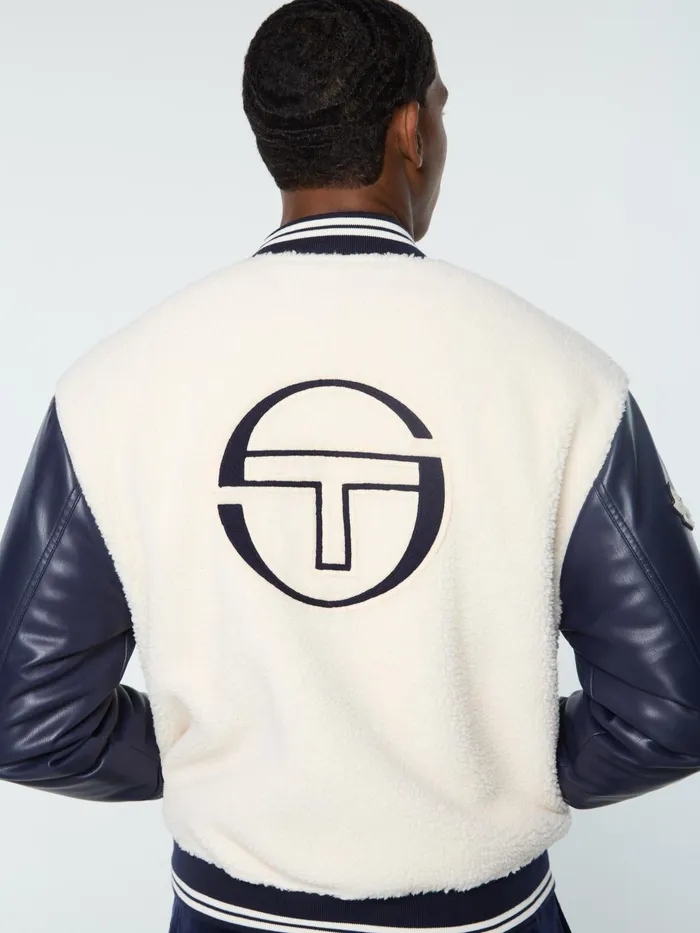 Men Jackets Sergio Tacchini Toppa Varsity Bomber Gardenia