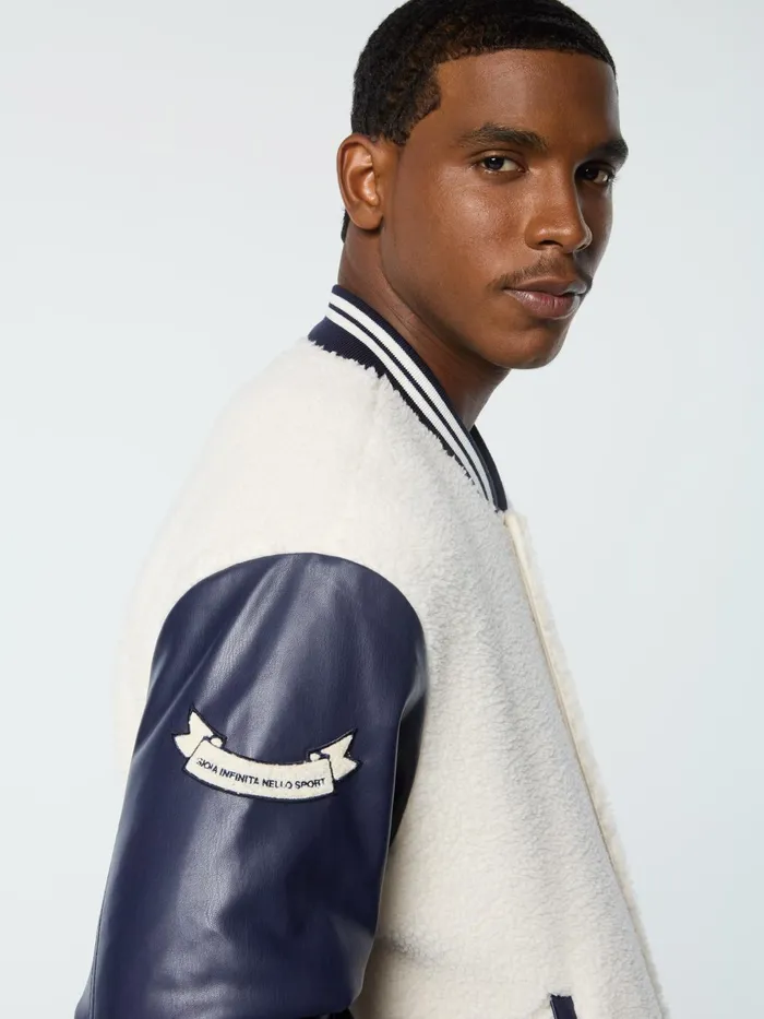 Men Jackets Sergio Tacchini Toppa Varsity Bomber Gardenia