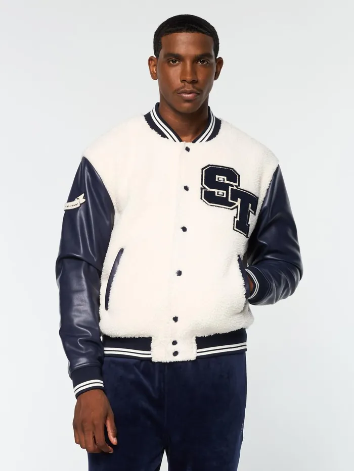 Men Jackets Sergio Tacchini Toppa Varsity Bomber Gardenia