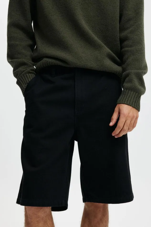 Men Jeans Cotton On Baggy Denim Short Rinse Black Men Jeans Cotton On Baggy Denim Short Rinse Black