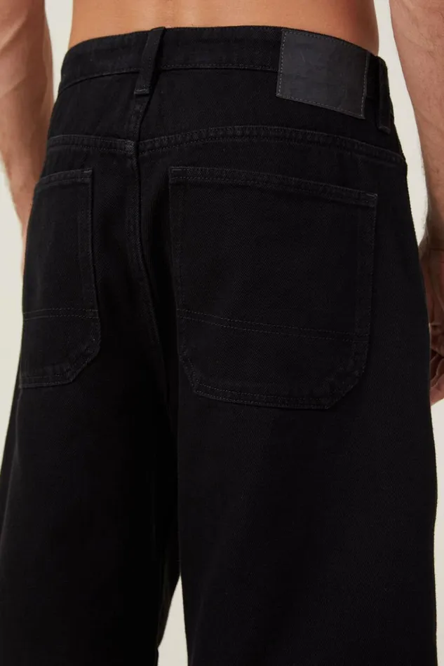 Men Jeans Cotton On Baggy Denim Short Rinse Black Men Jeans Cotton On Baggy Denim Short Rinse Black