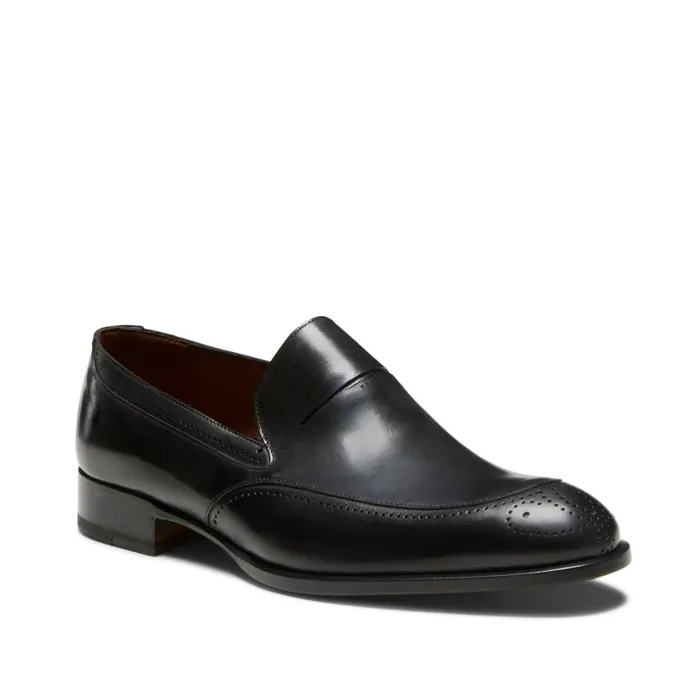 Men Leather And Suede Loafer Black Fratelli Rossetti Loafers