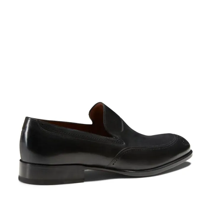 Men Leather And Suede Loafer Black Fratelli Rossetti Loafers Men Leather And Suede Loafer Black Fratelli Rossetti Loafers