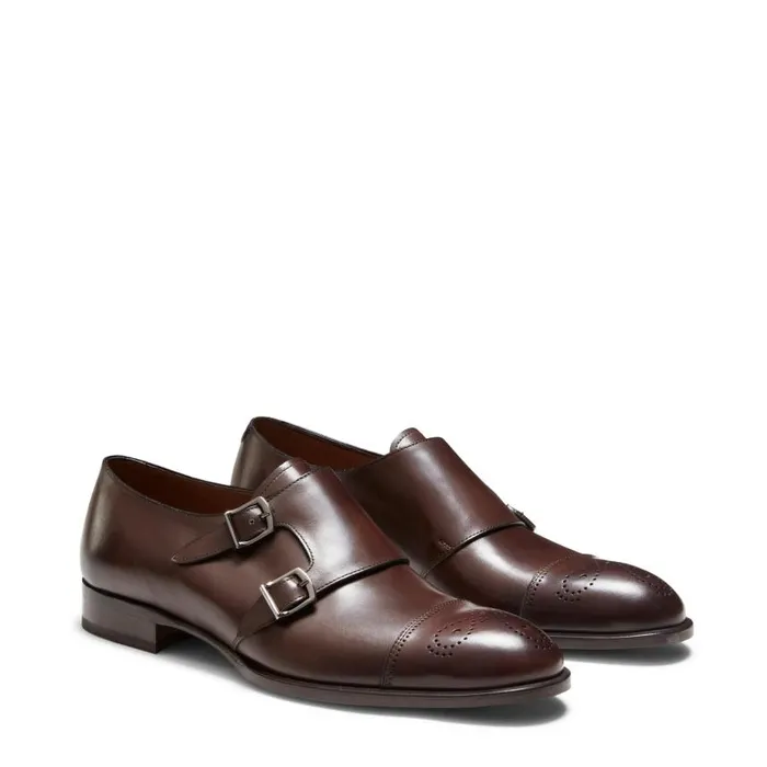 Men Leather DoubleBuckle Derby Shoe Mahogany Fratelli Rossetti LaceUp Shoes Men Leather DoubleBuckle Derby Shoe Mahogany Fratelli Rossetti LaceUp Shoes