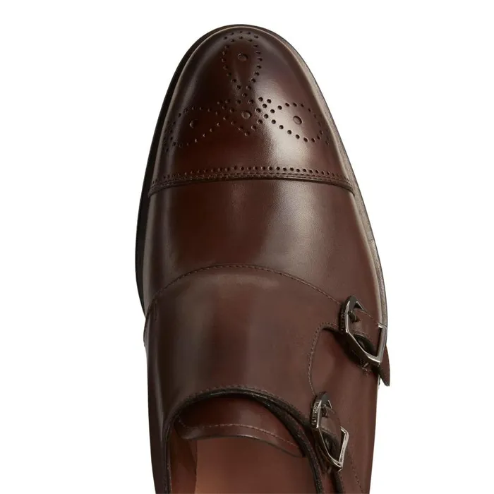 Men Leather DoubleBuckle Derby Shoe Mahogany Fratelli Rossetti LaceUp Shoes Men Leather DoubleBuckle Derby Shoe Mahogany Fratelli Rossetti LaceUp Shoes