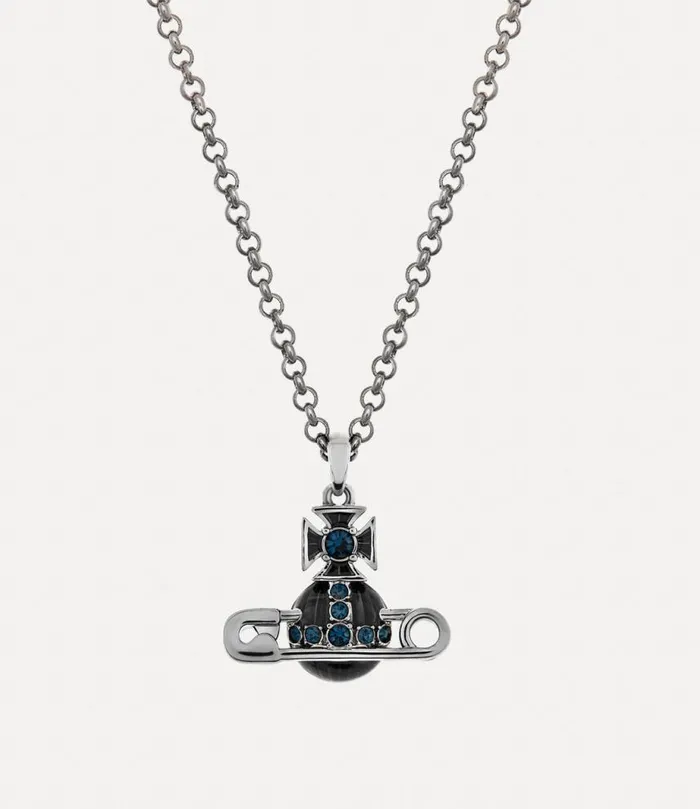 Men Man Kitty Pendant Necklace Rutheniummontanacrystalblackenamel Vivienne Westwood Classic Styles