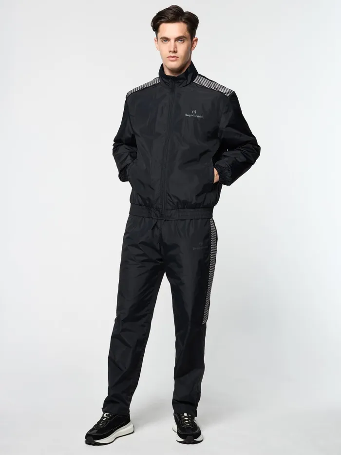 Men Nylon Sergio Tacchini Dama Track Jacket Black Beauty