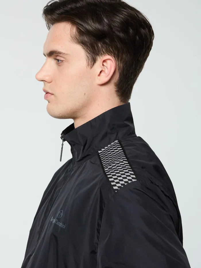 Men Nylon Sergio Tacchini Dama Track Jacket Black Beauty