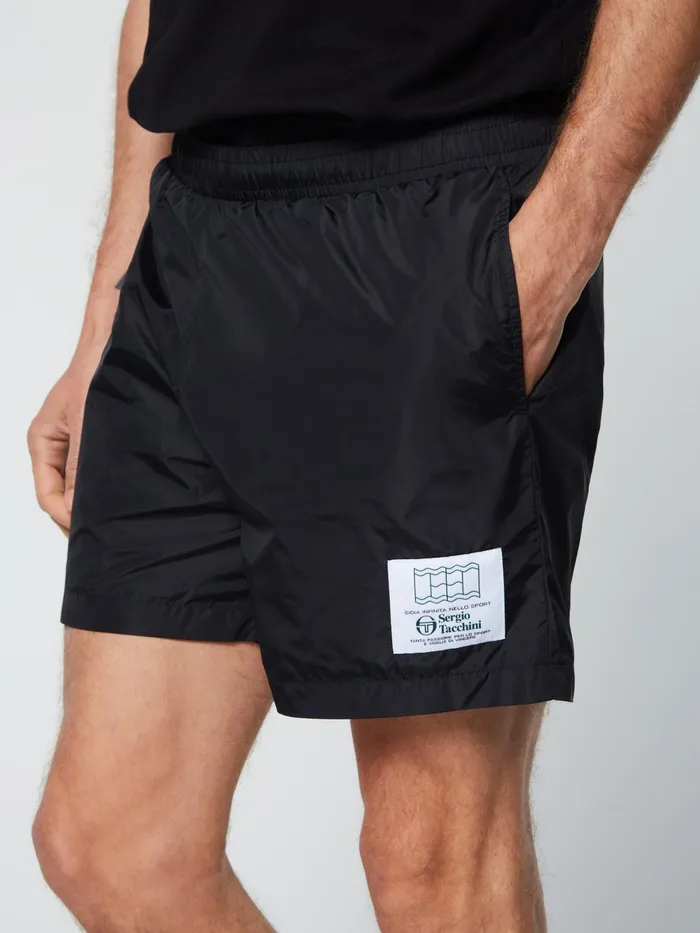 Men Nylon Sergio Tacchini Onda Short Black Beauty