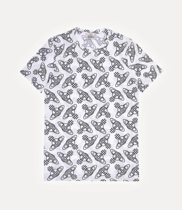 Men Orb Allover Undershirt White Vivienne Westwood TShirts And Polos