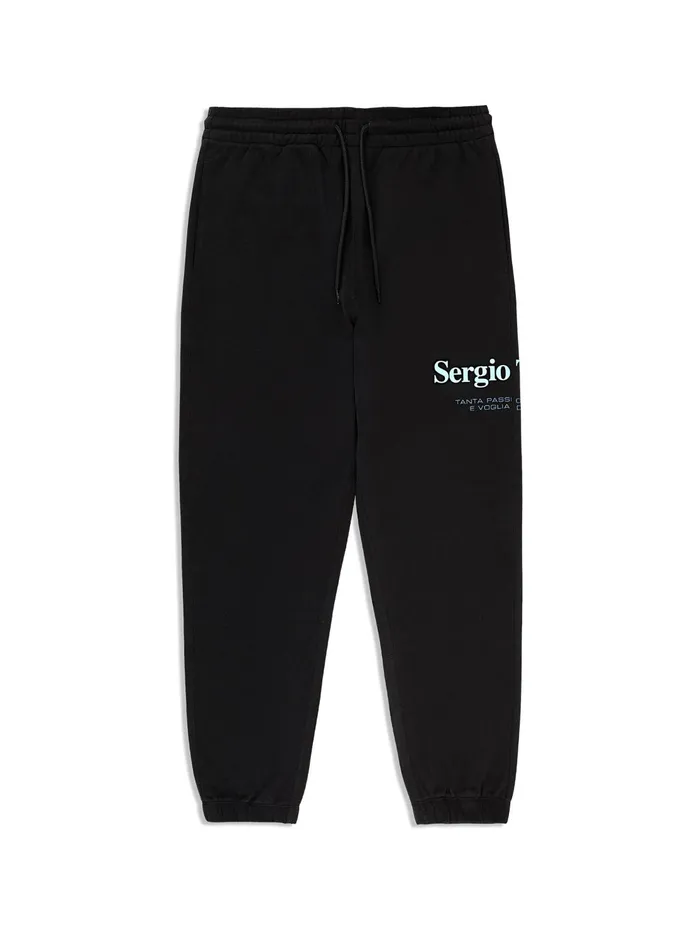 Men Pants And Sweatpants Sergio Tacchini Bari Graphic Sweatpant Black Beauty