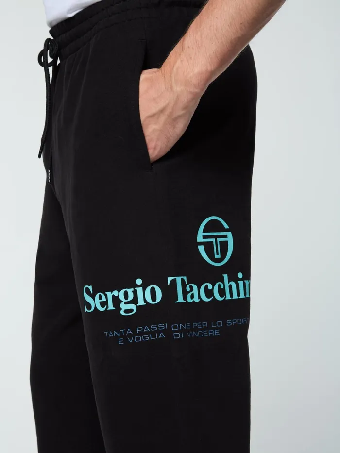 Men Pants And Sweatpants Sergio Tacchini Bari Graphic Sweatpant Black Beauty