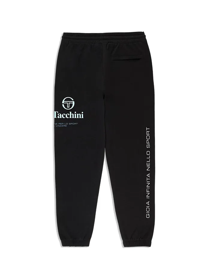 Men Pants And Sweatpants Sergio Tacchini Bari Graphic Sweatpant Black Beauty