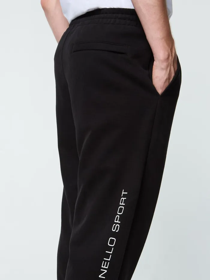 Men Pants And Sweatpants Sergio Tacchini Bari Graphic Sweatpant Black Beauty