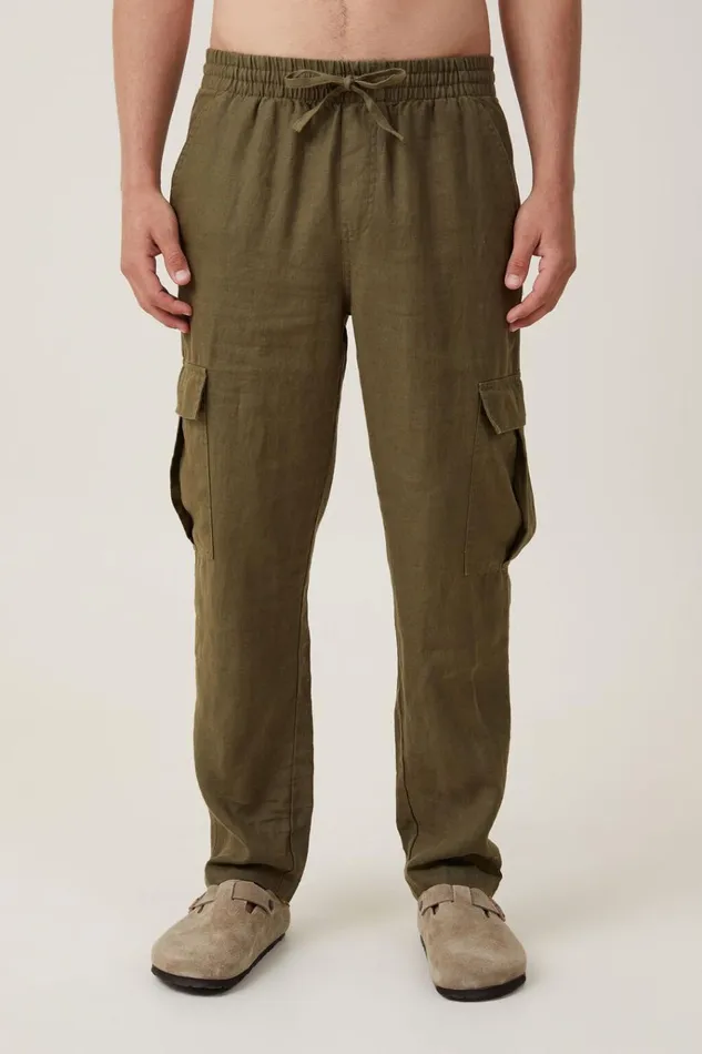 Men Pants Cotton On Cargo Linen Pant Fatigue Green Cargo Men Pants Cotton On Cargo Linen Pant Fatigue Green Cargo