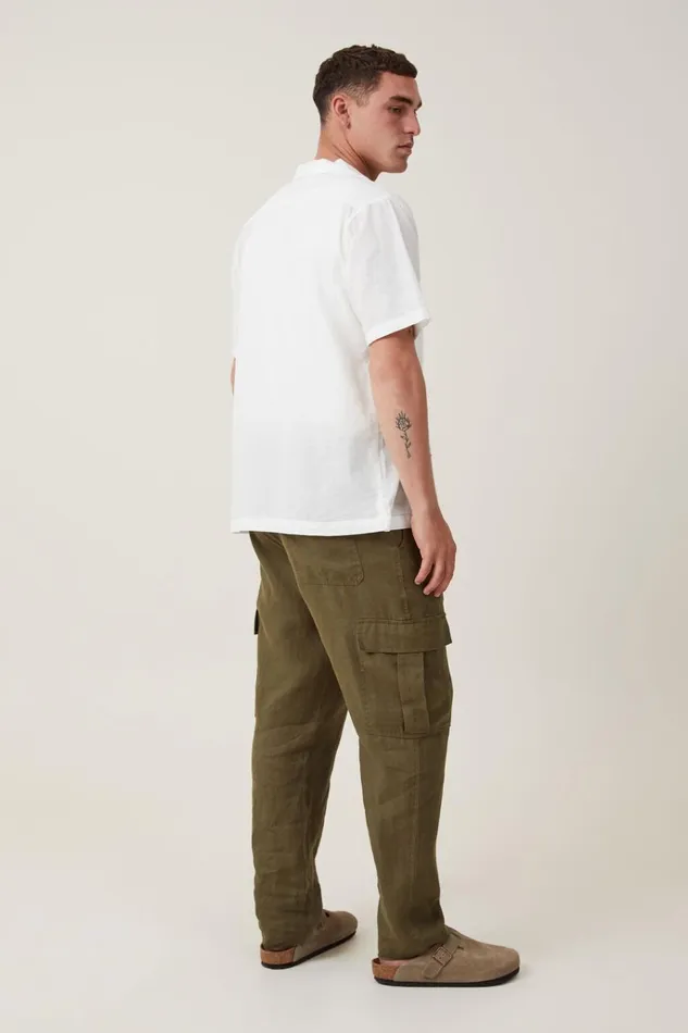 Men Pants Cotton On Cargo Linen Pant Fatigue Green Cargo Men Pants Cotton On Cargo Linen Pant Fatigue Green Cargo