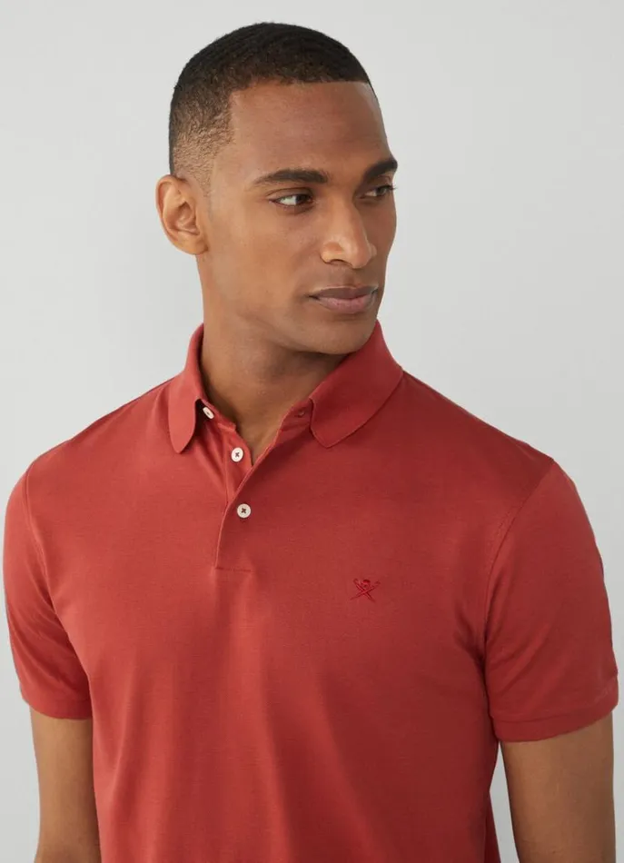 Men Polo Shirts Hackett London Classic Fit Polo Shirt Rust Orange