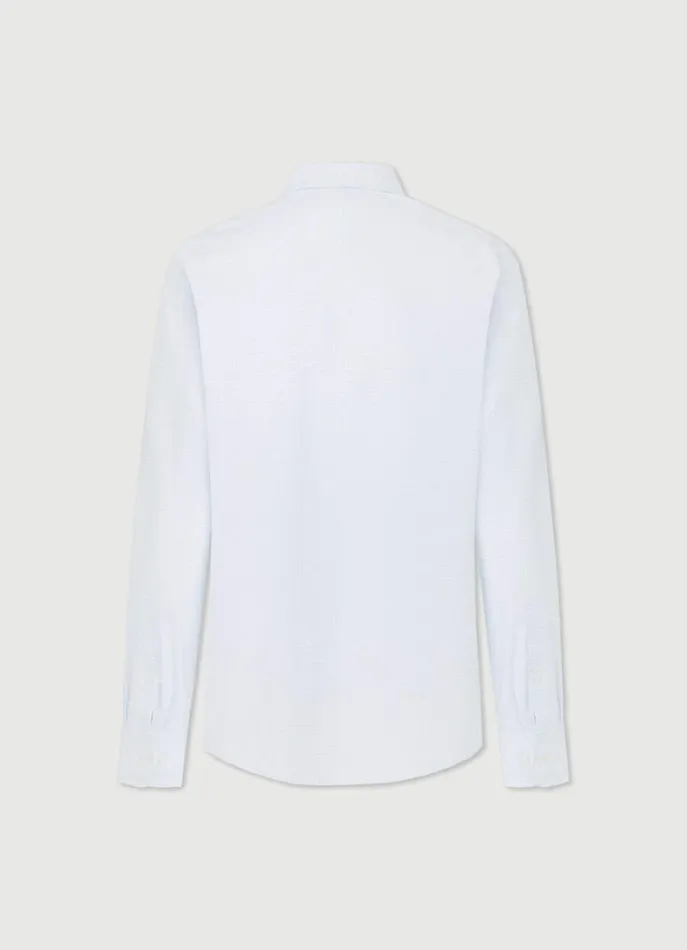Men Shirts Hackett London Classic Fit Check Shirt Whiteblue