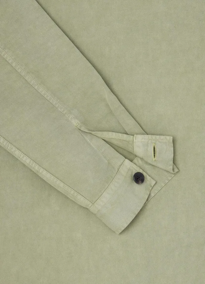 Men Shirts Hackett London Front Pockets Overshirt Green