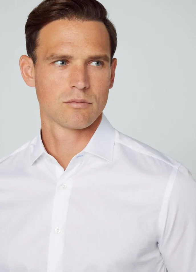 Men Shirts Hackett London Slim Fit StainResistant Shirt White