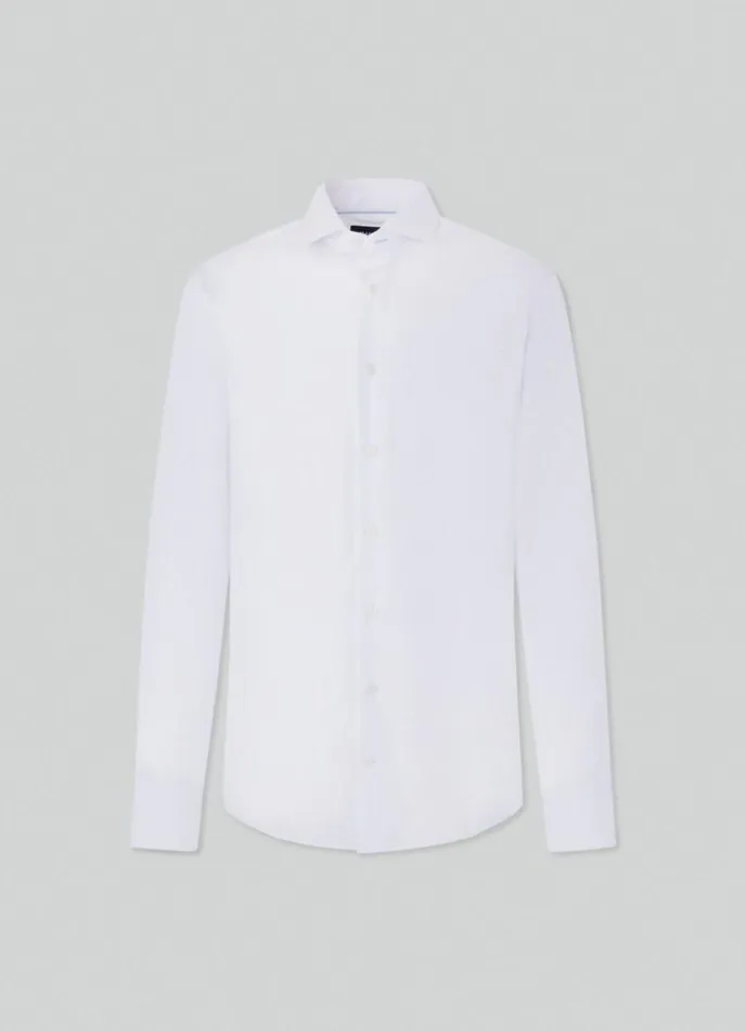 Men Shirts Hackett London Slim Fit StainResistant Shirt White