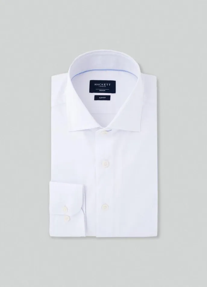 Men Shirts Hackett London Slim Fit StainResistant Shirt White