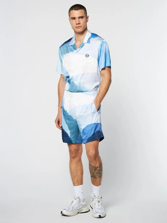 Men Shorts And Swim Sergio Tacchini Spiaggia Cabana Short Maritime Blue Multi