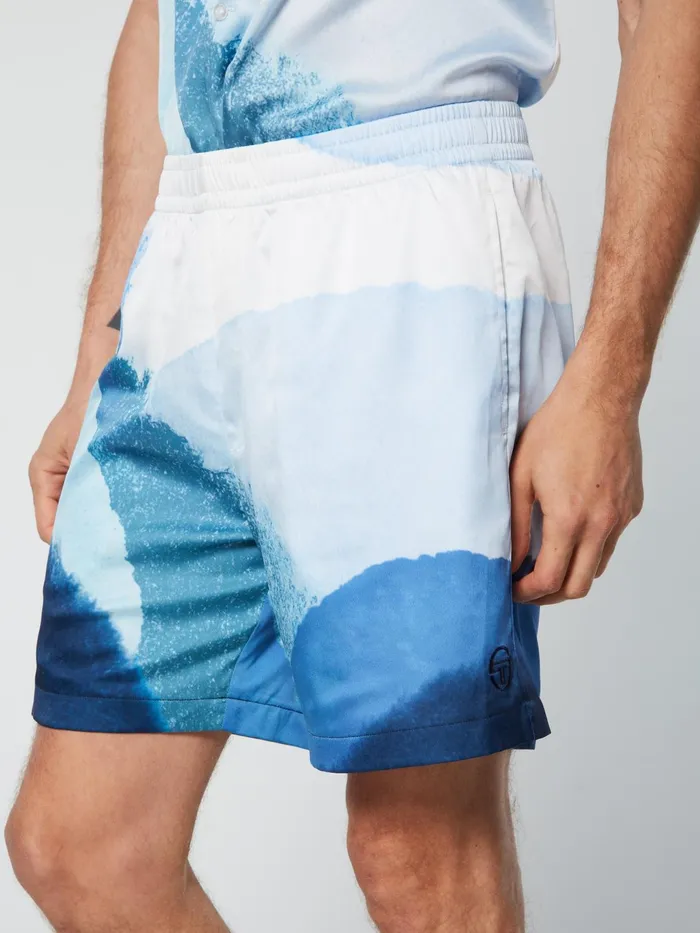 Men Shorts And Swim Sergio Tacchini Spiaggia Cabana Short Maritime Blue Multi