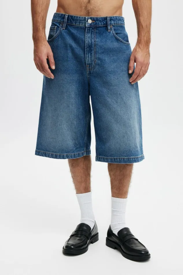 Men Shorts Cotton On Denim Jort Shock Blue Wash Men Shorts Cotton On Denim Jort Shock Blue Wash