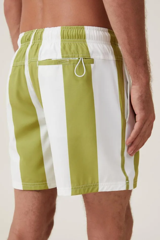 Men Shorts Cotton On Stretch Swim Short Sage Bold Stripe Men Shorts Cotton On Stretch Swim Short Sage Bold Stripe