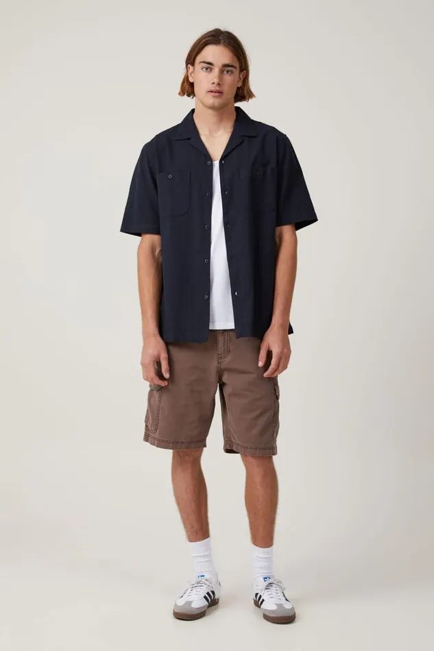 Men Shorts Cotton On Tactical Cargo Short Vintage Dark Brown