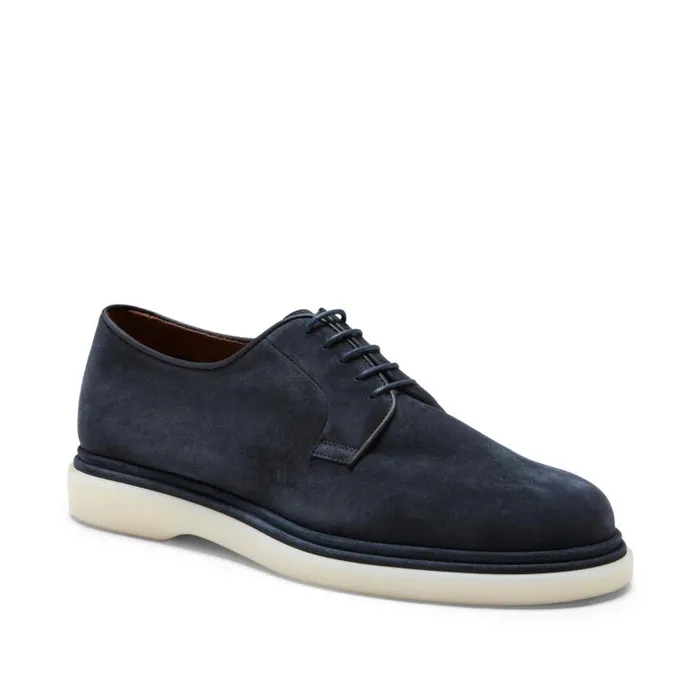 Men Suede LaceUp Shoe Navy Blue Fratelli Rossetti LaceUp Shoes