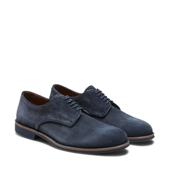 Men Suede LaceUp Shoe Navy Blue Fratelli Rossetti LaceUp Shoes Men Suede LaceUp Shoe Navy Blue Fratelli Rossetti LaceUp Shoes