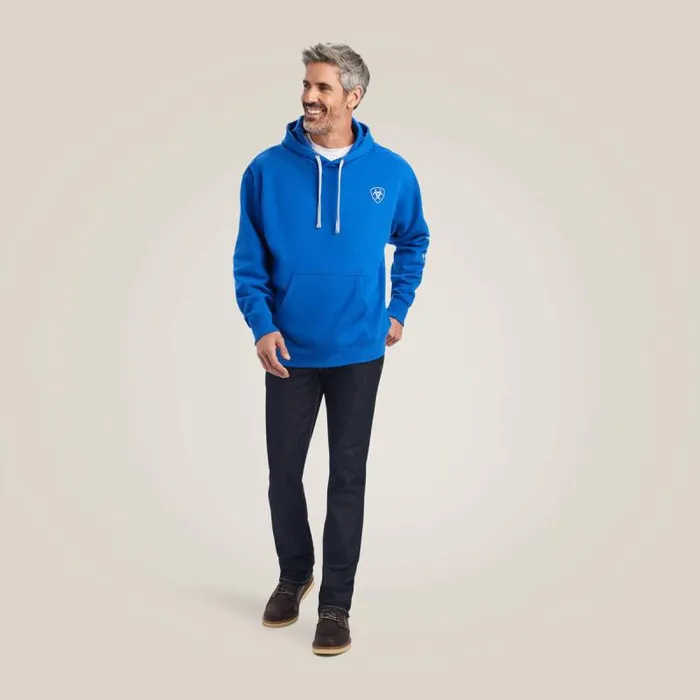 Men Sweatshirts and Hoodies Ariat Ariat Logo Hoodie Cobalt Men Sweatshirts and Hoodies Ariat Ariat Logo Hoodie Cobalt