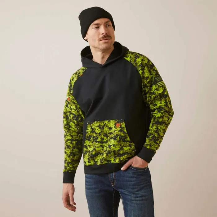 Men Sweatshirts and Hoodies Ariat FR DuraStretch Patriot Hoodie Blacklime Camo Men Sweatshirts and Hoodies Ariat FR DuraStretch Patriot Hoodie Blacklime Camo