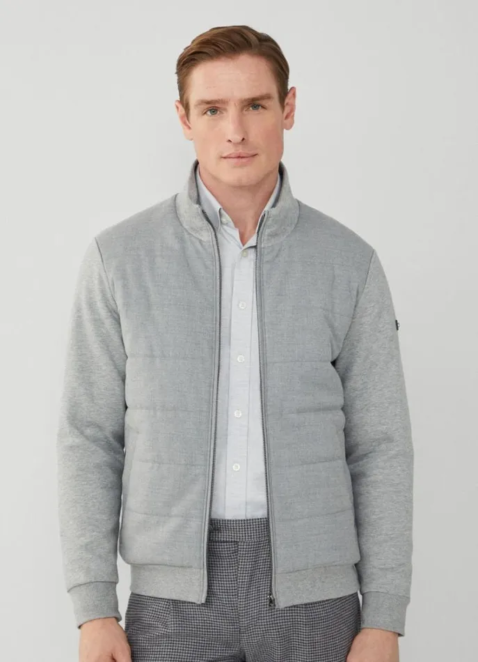 Men Sweatshirts Hackett London Classic Fit Full Zip Cardigan Marl Grey