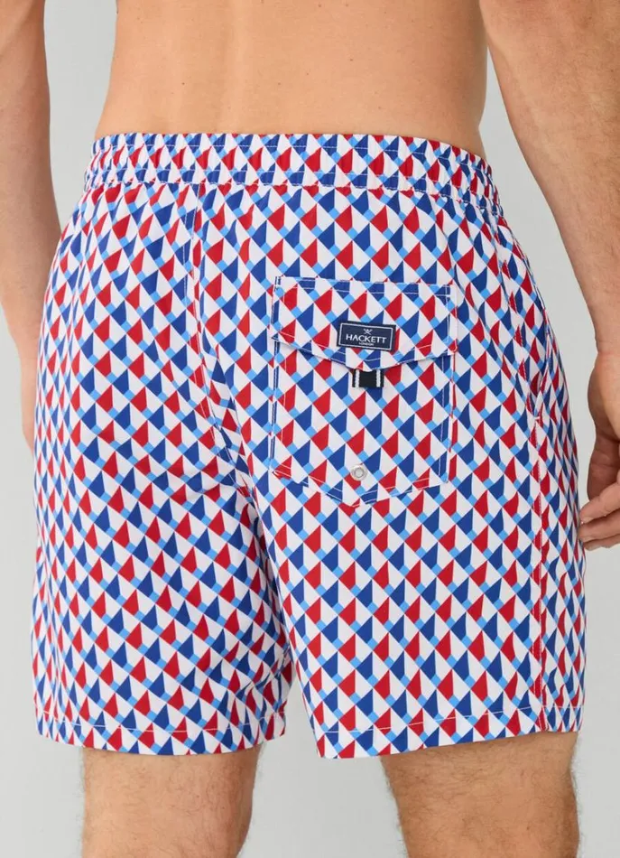 Men Swimwear Hackett London 3d Cube Swim Shorts Red