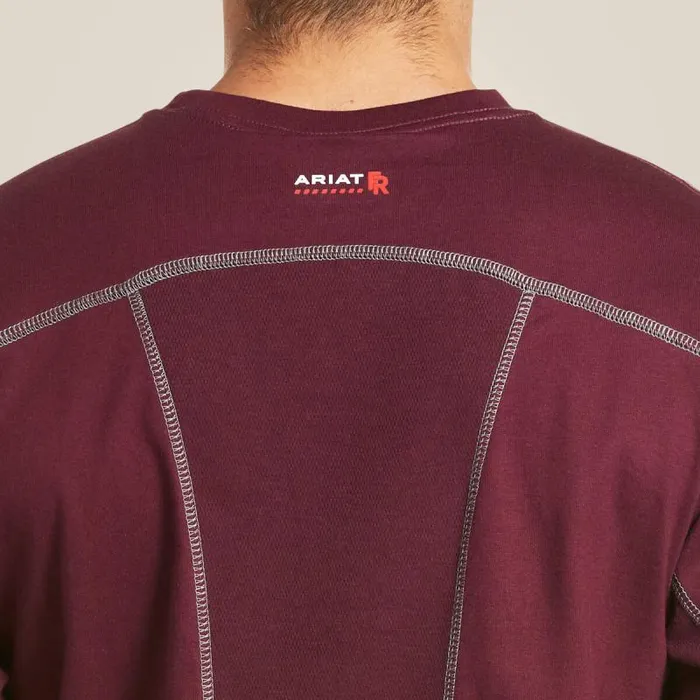 Men TShirts and Polos Ariat FR AC Crew TShirt Malbec