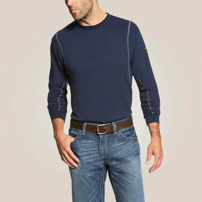 Men TShirts and Polos Ariat FR AC Crew TShirt Navy