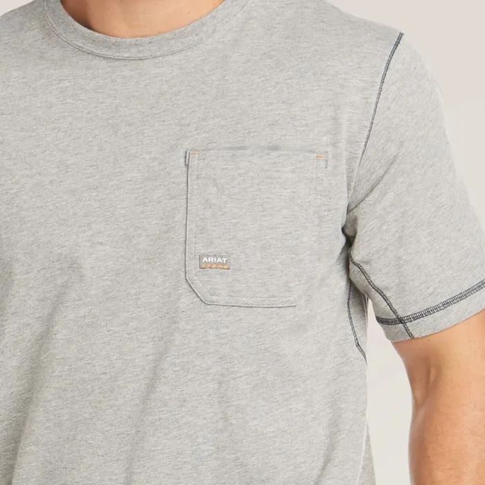 Men TShirts and Polos Ariat Rebar Workman Logo TShirt Heather Grey