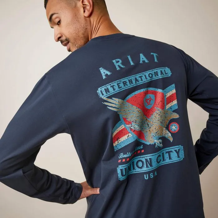 Men TShirts and Polos Ariat Rebar Workman Union Eagle Navy Men TShirts and Polos Ariat Rebar Workman Union Eagle Navy