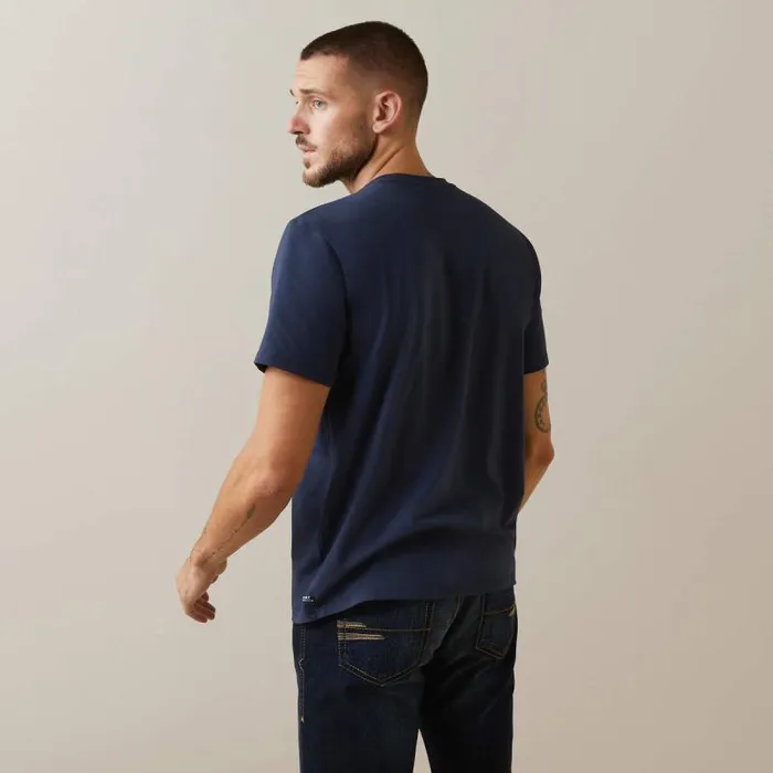 Men TShirts and Polos Ariat Vertical Logo TShirt Navy Men TShirts and Polos Ariat Vertical Logo TShirt Navy