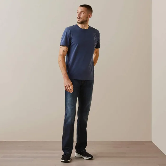 Men TShirts and Polos Ariat Vertical Logo TShirt Navy Men TShirts and Polos Ariat Vertical Logo TShirt Navy