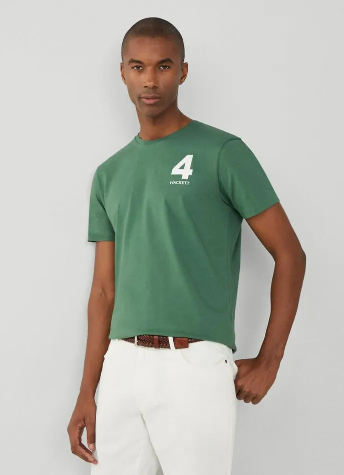 Men Tshirts Hackett London Classic Fit Heritage TShirt Green