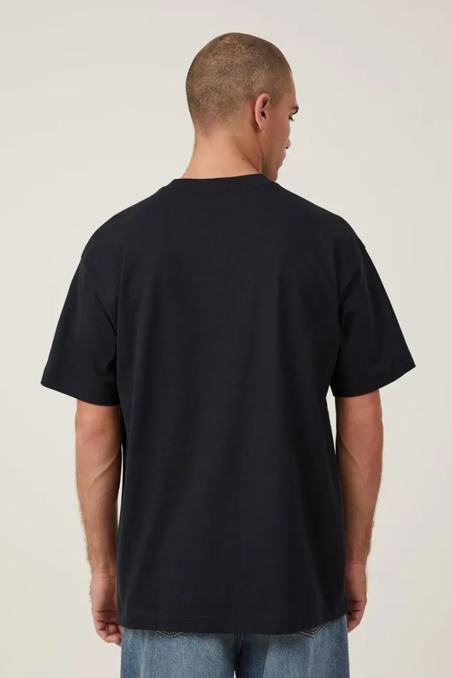 Men Tees and Tanks Cotton On Box Fit College TShirt Black Chicago