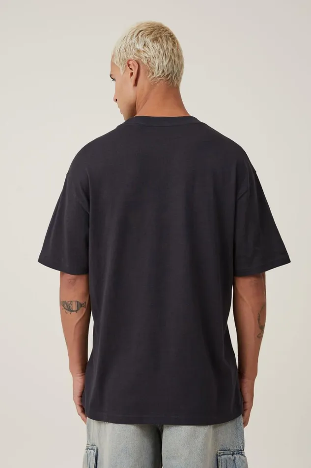 Men Tees and Tanks Cotton On Loose Fit Music TShirt Lcn Bra Washed Blacktupac 8211 Airbrush